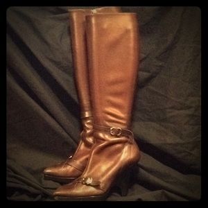 Emporio Armani Brown Leather Knee-High Boot Size38